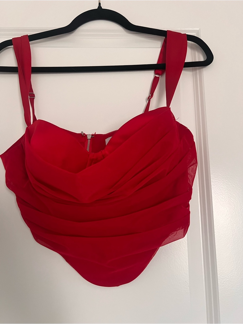OH POLLY RED CORSET/BUSTIER TOP
